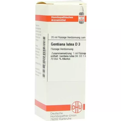 GENTIANA LUTEA D 3 Dilution, 20 ml GENTIANA LUTEA D 3 Dilution, 20 ml