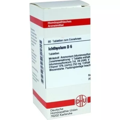 ICHTHYOLUM D 6 comprimés, 80 pc