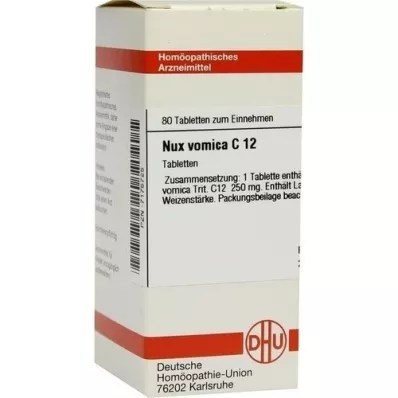 NUX VOMICA Comprimés C 12, 80 pc