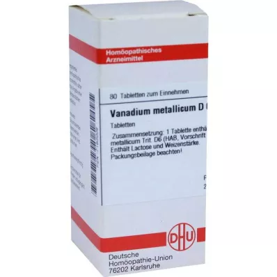 DHU Vanadium Metallicum D 6 comprimés, 80 pc