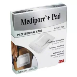 MEDIPORE+Pad 3M 5x7,2cm 3562NP Pansement, 5pcs