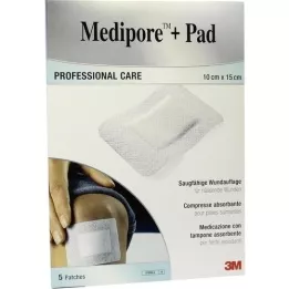 MEDIPORE+Pad 3M 10x15cm 3569NP pansement, 5 pces