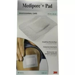 MEDIPORE+Pad 3M 10x20cm 3570NP pansement, 5 pces