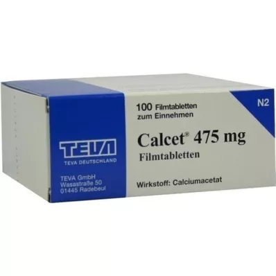 CALCET 475 mg Comprimés pelliculés, 100 pcs