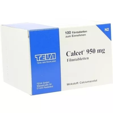 CALCET 950 mg Comprimés pelliculés, 100 pcs