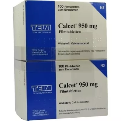 CALCET 950 mg Comprimés pelliculés, 200 pcs