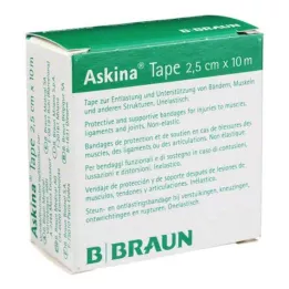 ASKINA Tape Pfl.unelast.2,5 cmx10 m blanc, 1 pc
