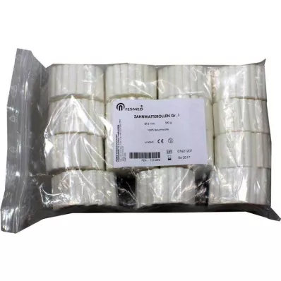 Rouleaux de coton dentaire taille 1 diamètre 8 mm, 300 g