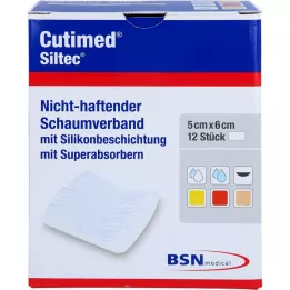 CUTIMED Pansement mousse Siltec 5x6 cm non adhérent, 12 pces