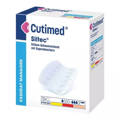 Pansement mousse Cutimed Siltec 5x6 cm légèrement adhésif, 12 pièces