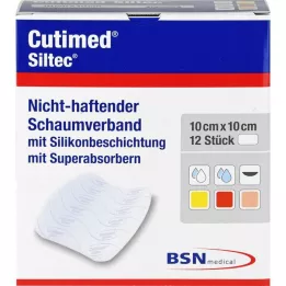 CUTIMED Pansement mousse Siltec 10x10 cm non adhérent, 12 pces