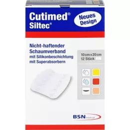 CUTIMED Pansement mousse Siltec 10x20 cm non adhérent, 12 pces