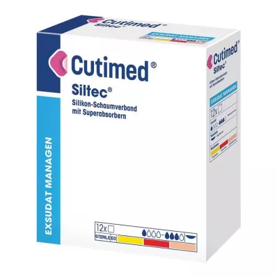 Pansement mousse Cutimed Siltec 10x20 cm légèrement adhésif, 12 pièces