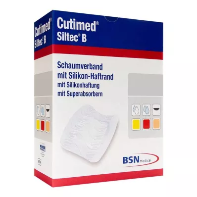 Pansement en mousse Cutimed Siltec B 7,5x7,5 cm avec bord adhésif, 12 pièces