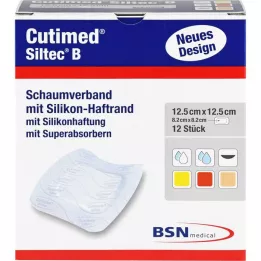 CUTIMED Pansement mousse Siltec B 12,5x12,5 cm avec adhésif, 12 pces