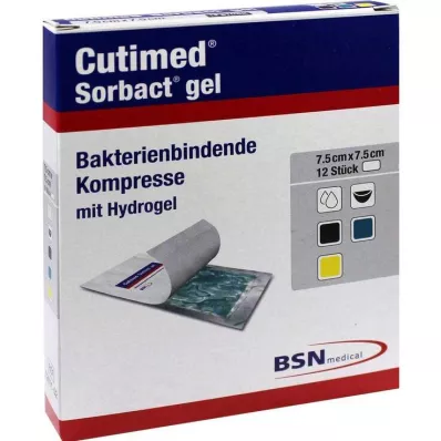 Compresses de gel Sorbact Cutimed 7,5x7,5 cm, 12 pc