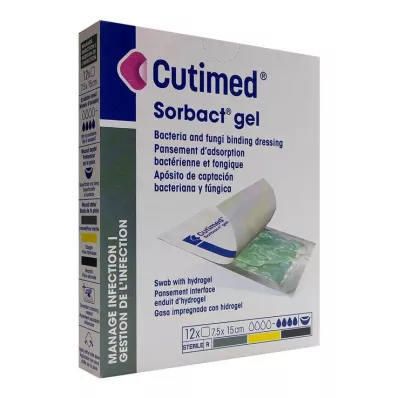 Compresses de gel Sorbact Cutimed 7,5x15 cm, 12 pc