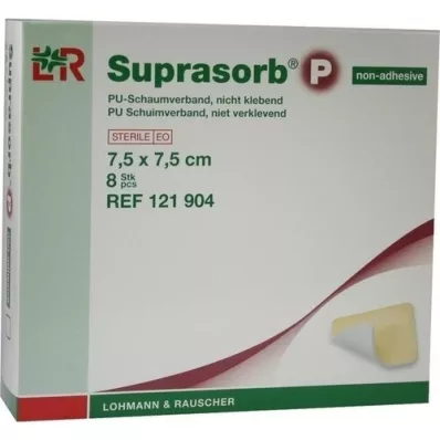 SUPRASORB P PU-Mousse non adhésive 7,5x7,5 cm, 8 pces