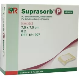 SUPRASORB P PU-Mousse autocollante 7,5x7,5 cm, 8 pces