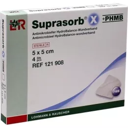 SUPRASORB X+PHMB HydroBalance pansement 5x5 cm, 4 pces