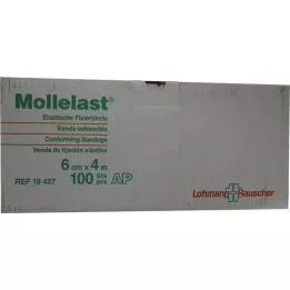 MOLLELAST Bandes 6 cmx4 m blanc en vrac, 100 pces