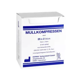 MULLKOMPRESSEN 10x10 cm stérile 8 fois BW, 25X2 St