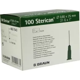 STERICAN Aiguilles 21 Gx1 0,8x25 mm, 100 pces