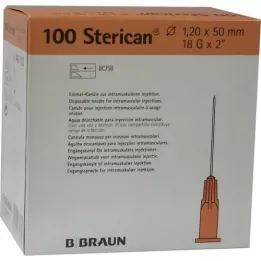 STERICAN Aiguilles 18 Gx2 1,2x50 mm, 100 pces