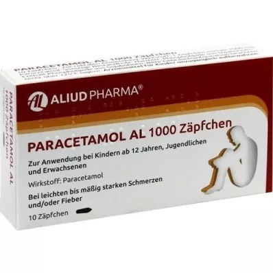 PARACETAMOL AL 1.000 suppositoires, 10 pces