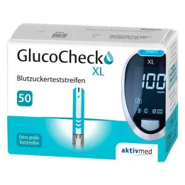 GLUCOCHECK XL Bandelettes de test de la glycémie, 50 pièces