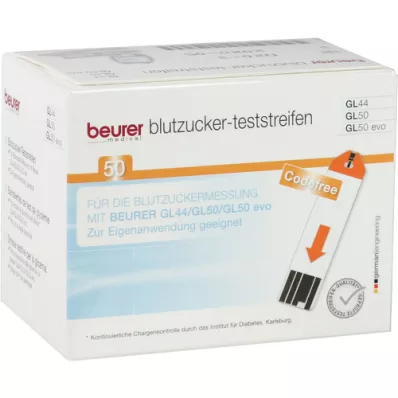 BEURER Bandelettes de test GL44/GL50, 50 pièces