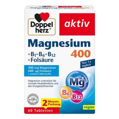DOPPELHERZ Comprimés de magnésium 400 mg, 60 comprimés