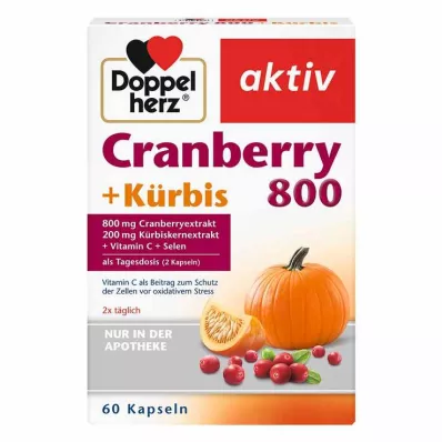 DOPPELHERZ Gélules de cranberry + citrouille, 60 gélules