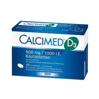 Calcimed D3 500 mg / 1000 UI comprimés à croquer, 48 pièces Calcimed D3 500 mg / 1000 UI comprimés à croquer, 48 pièces