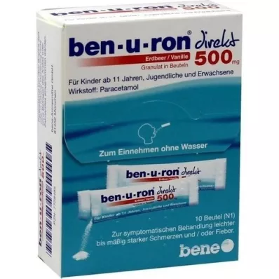 BEN-U-RON direct 500 mg Granulés fraise/vanille, 10 pcs