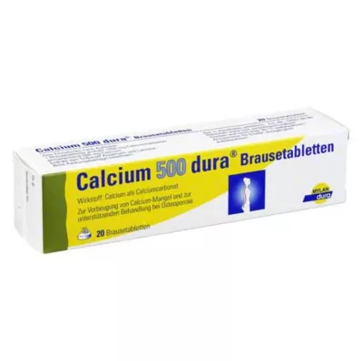 Comprimés effervescents de calcium 500 dura, 20 pc