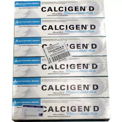 Calcigen D 600 mg / 400 UI comprimés effervescents, 120 pc