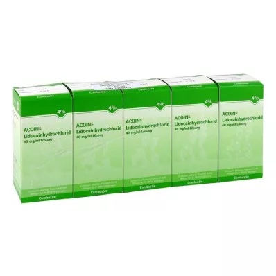 Solution de chlorhydrate dAcoin lidocaïne 40 mg/ml, 5X50 ml