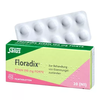 FLORADIX Fer 100 mg forte comprimés pelliculés, 20 comprimés