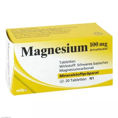 Comprimés de magnésium 100 mg Jenapharm, 20 pc