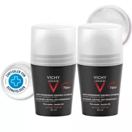VICHY HOMME Déodorant à bille antitranspirant 72h DP, 2X50 ml