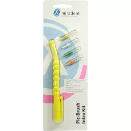 PIC BRUSH Kit dintro jaune 1 manche+4 brosses, 1 P