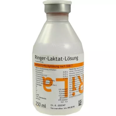 Solution de lactate de Ringer en plastique, 250 ml