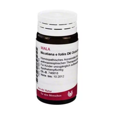 Nicotiana e foliis D 6 globules, 20 g Nicotiana e foliis D 6 globules, 20 g