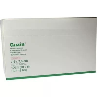 GAZIN Comp. de gaze 7,5x7,5 cm stérile 12x moyen, 20X5 pces