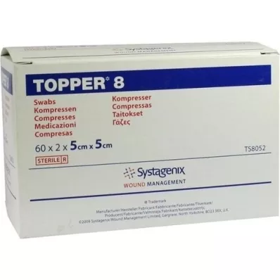TOPPER 8 compresses 5x5 cm stériles, 60X2 pces