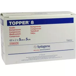 TOPPER 8 compresses 5x5 cm stériles, 60X2 pces
