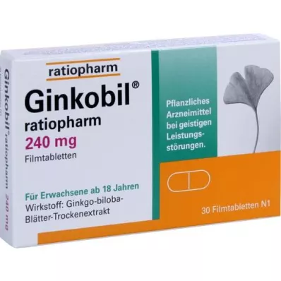 GINKOBIL-ratiopharm 240 mg comprimés pelliculés, 30 pc