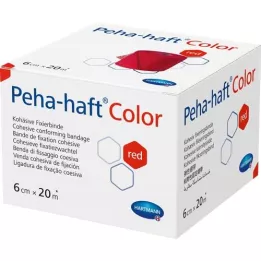 PEHA-HAFT Bande de fixation Color sans latex 6 cmx20 m rouge, 1 pc