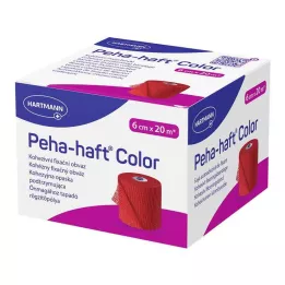 PEHA-HAFT Bande de fixation Color sans latex 6 cmx20 m rouge, 1 pc